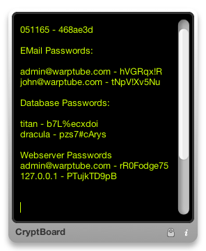 CryptBoard, bloc de notas para Mac con sistema de cifrado de datos 3 cryptboard.png