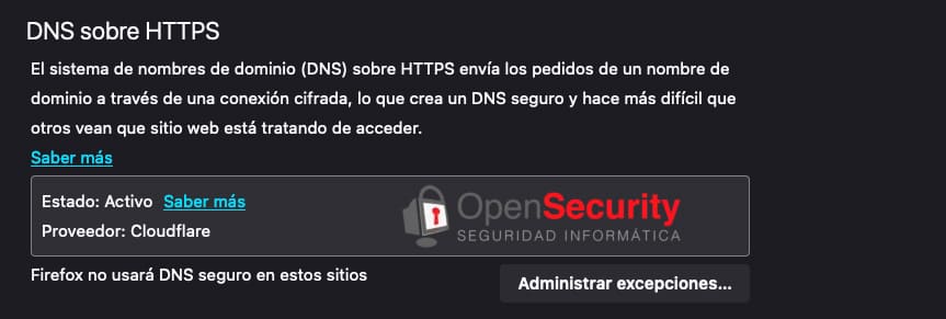 excepciones dns https firefox opensecurity