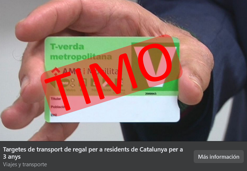 Las campañas fraudulentas de regalo de abonos de transporte se anuncian también en catalán