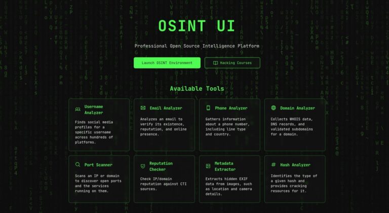 OSINT UI: el “escritorio hacker” para investigar con fuentes abiertas (legal, modular y 100 % web)